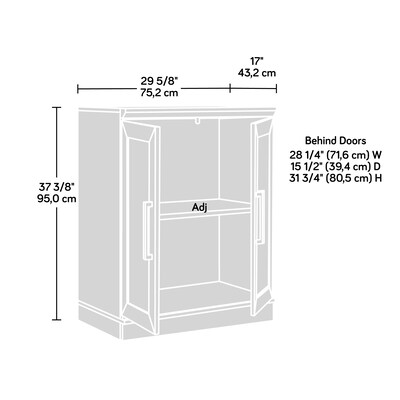 Sauder HomePlus 37"H Storage Cabinet with 2 Shelves, White (438284)