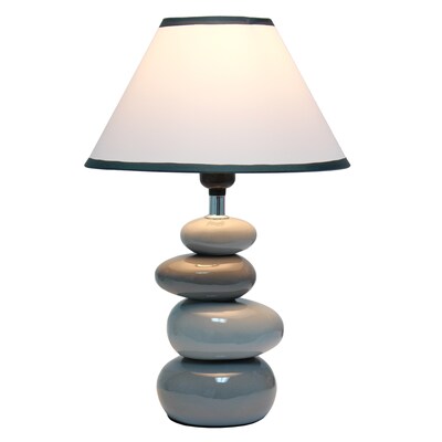 Simple Designs Shades of Gray Ceramic Stone 14.70 LED Table Lamp, Gray (LT3052-GRY)