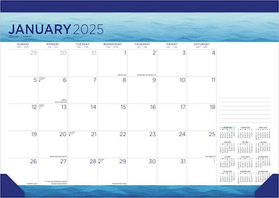 2025 BrownTrout Seaside Currents 17 x 12 Monthly Desk Pad Calendar (9781975481285)