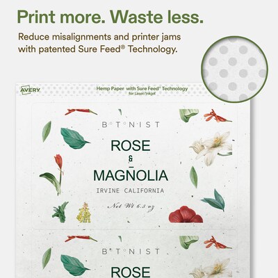 Avery Hemp Rectangle Laser/Inkjet Multipurpose Labels, 5" x 8-1/8", Off-White (160/Box)