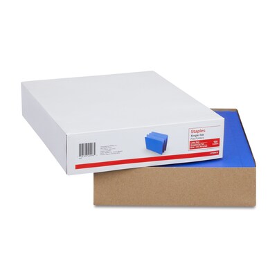 Staples File Folders, Single Tab, Letter Size, Blue, 100/Box (ST509679-CC)