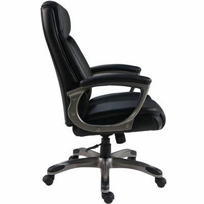 Lorell Sera Polyurethane Swivel Executive Chair, Black (LLR63270)