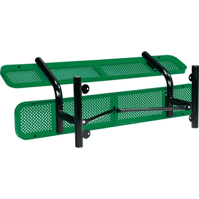 Global Industrial 6' Outdoor Steel Picnic Bench w/ Backrest, Perforated Metal, Green (694557GN)