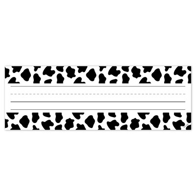 Creative Teaching Press Farm Friends Cow Print School Name Plates, 9.5 x 3.25, 36/Pack, 3 Packs/Bundle (CTP11030-3)