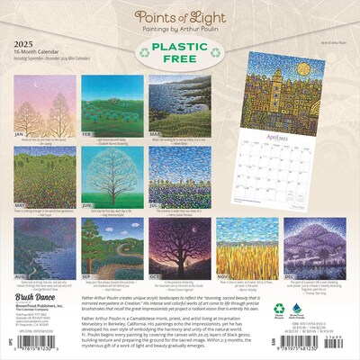 2025 Brush Dance Points of Light 12 x 24 Monthly Square Wall Calendar, (9781975481230)