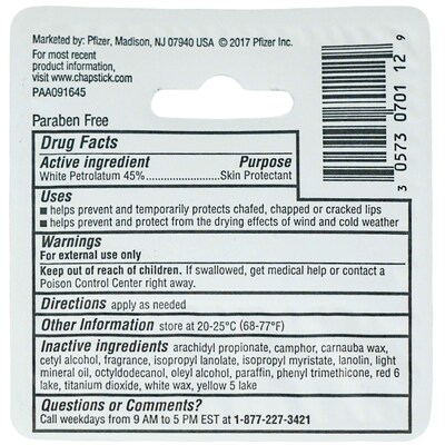Classic Original Chapstick, 12 Tubes/Dispensit Box, 12 Dispensit Boxes/Carton