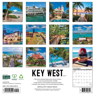 2027 Willow Creek Key West 12 x 12 Monthly Wall Calendar (60919)