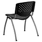 Flash Furniture HERCULES Series Plastic Stack Chair, Black (RUTF01ABK)