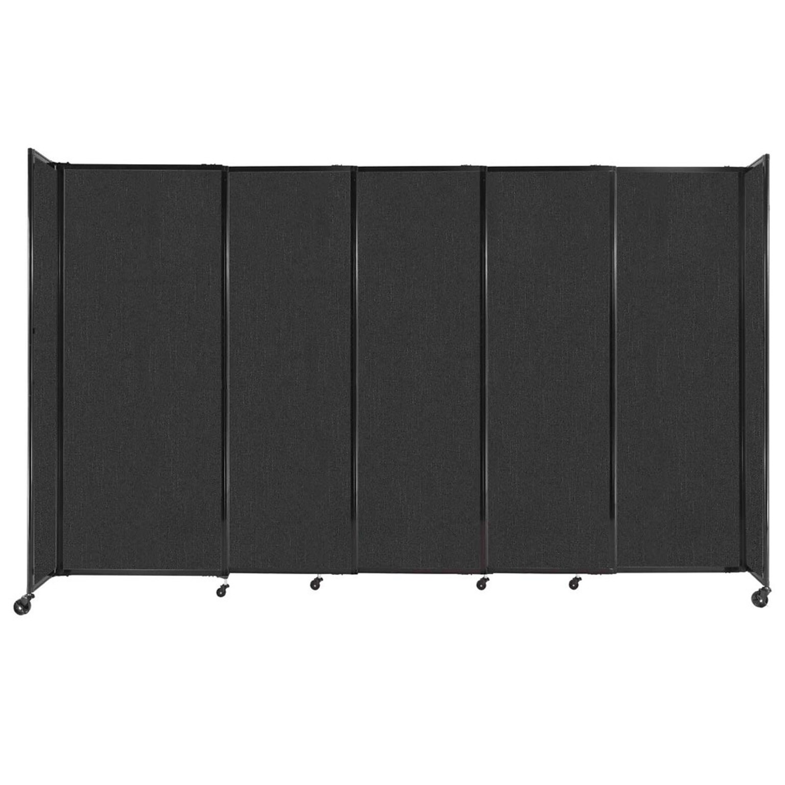 Versare ShieldWall Folding Mobile Room Divider, 82H x 135W, Black Fabric (DS1911102-1)