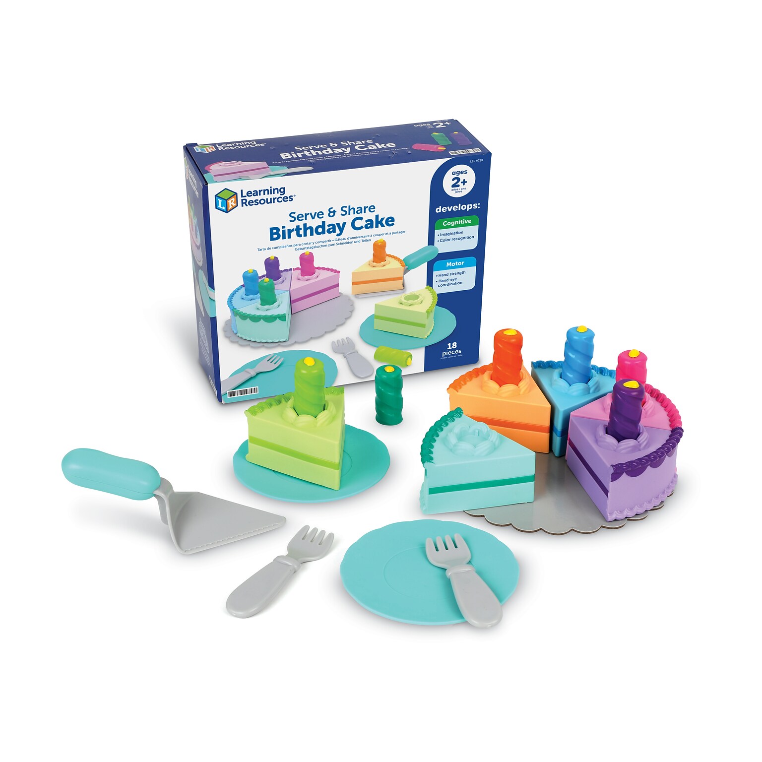 Learning Resources New Sprouts Serve & Share Birthday Cake, Assorted Colors (LER9758)