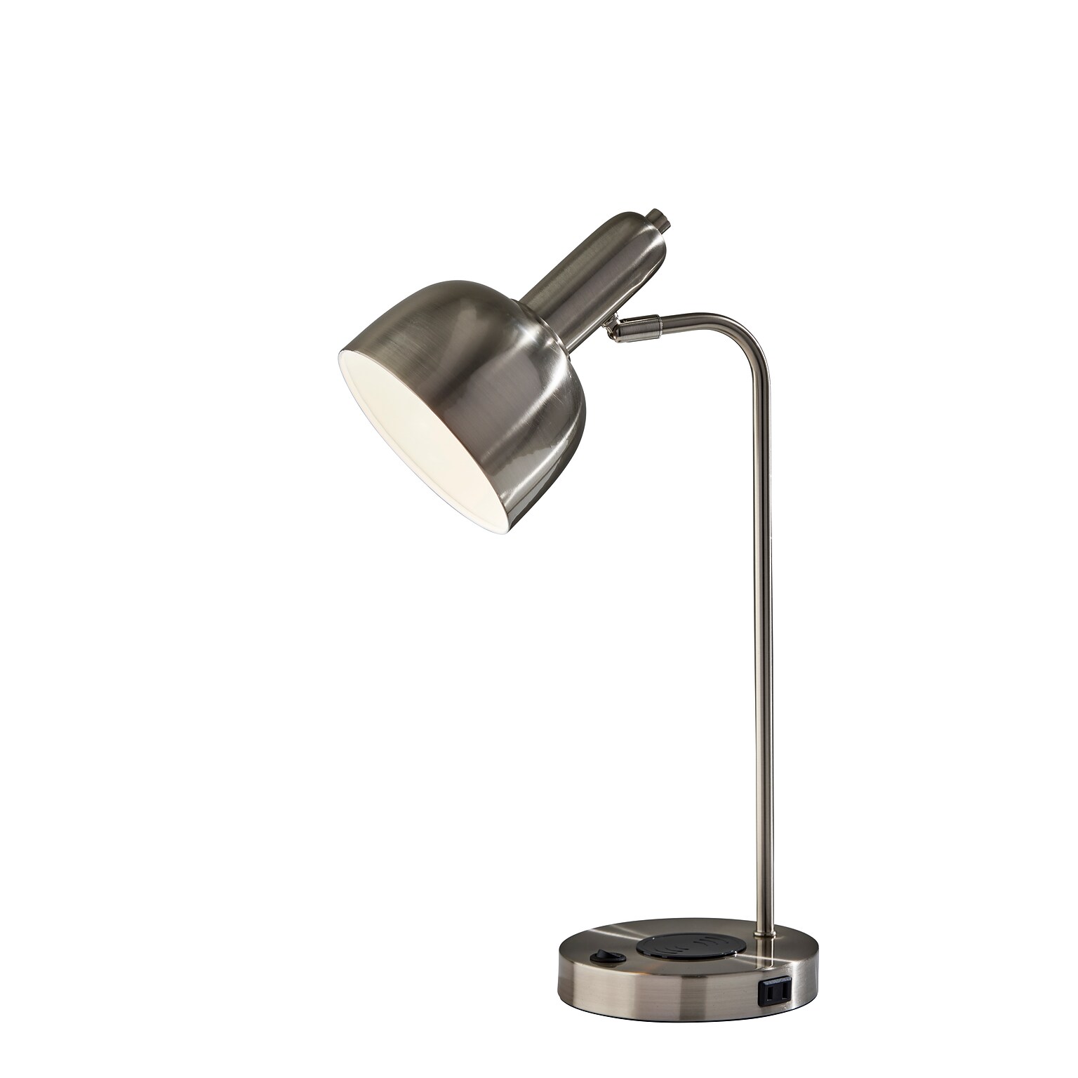 Adesso Rico Supercharger Incandescent Desk Lamp, 19H, Brushed Steel (2609-22)