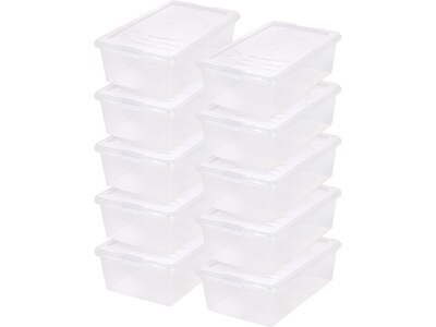 Iris 6 Qt. Snap Lid Storage Tote, Clear, 10/Pack (500074)