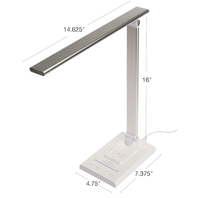 Excello Global Products Wellness Series LED Desk Lamp, 16", White (EGP-DL-10-WHT)