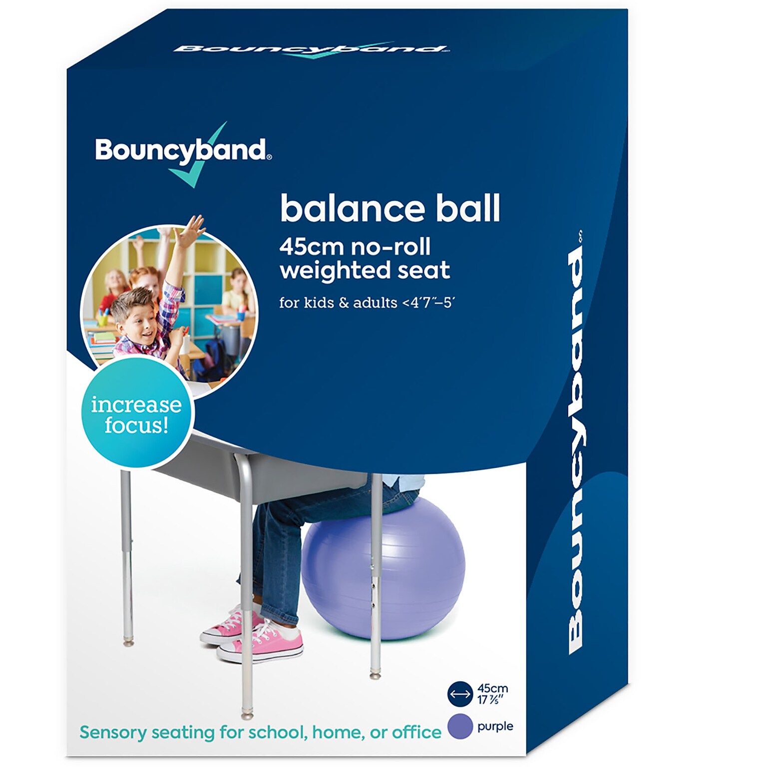 Bouncy Bands Balance Ball, 45cm, Purple (BBAWBS45PU)