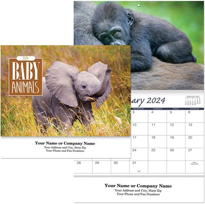 Custom Baby Animals Stapled Wall Calendar