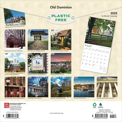 2025 BrownTrout Old Doon Virginia Places 12" x 12" Monthly Wall Calendar (9781975476434)