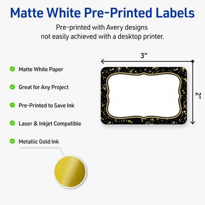 Avery Rectangle Laser/Inkjet Multipurpose Labels, 2 x 3, White, 80/Pack (19479370905)