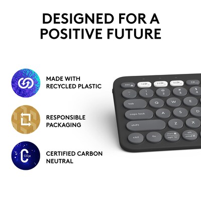 Logitech Pebble Keys 2 K380S Wireless Ergonomic Keyboard, Black (920-011775)