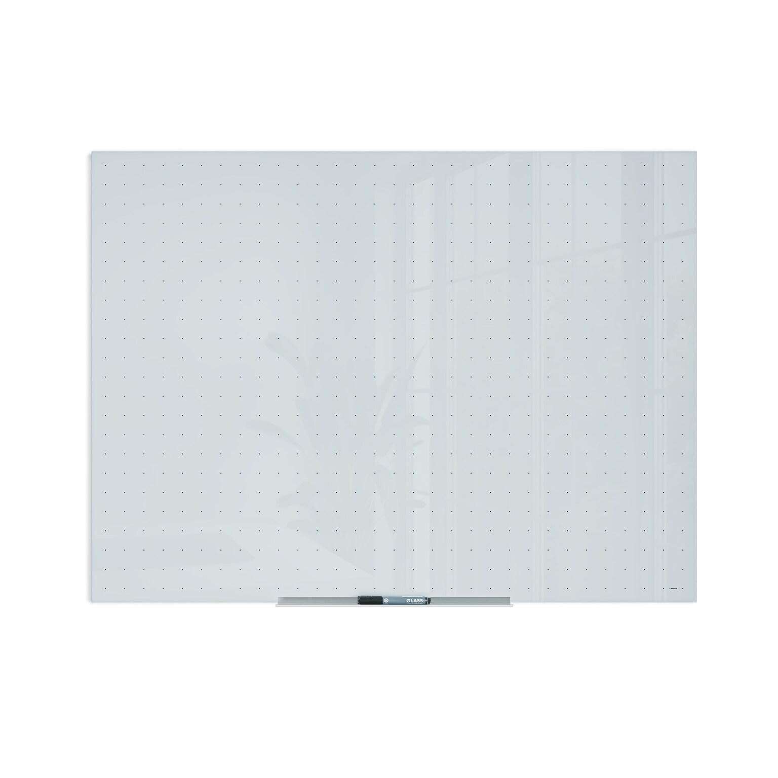 U Brands Floating Glass Ghost Grid Dry Erase Board, Frameless, 4 x 3 (2799U00-01)
