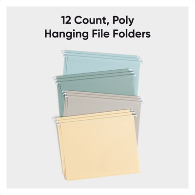 Smead Standard Hanging File Folder, 5-Tab, Letter, Assorted Colors, 12/Pack (10522)