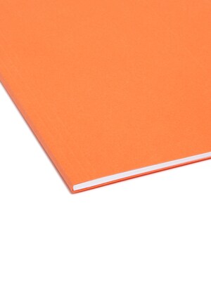 Smead Adjustable Tab Recycled Hanging File Folder, 5-Tab, Letter Size, Orange, 25/Box (64065)