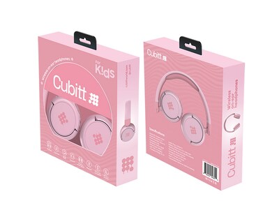 Cubitt Jr. Wireless Active Noise Canceling Over-Ear Headphones, Bluetooth, Dreamy Pink (CTANCJR-5)