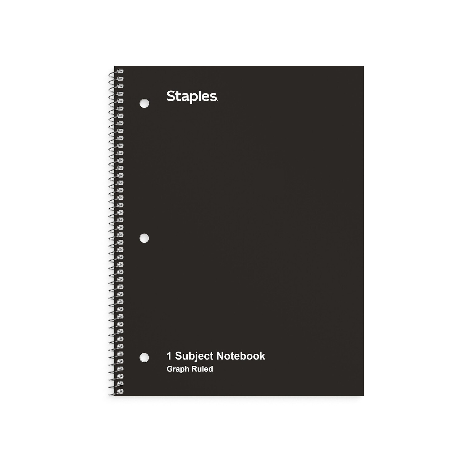 Staples 1-Subject Notebooks, 8 x 10.5, Graph Ruled, 70 Sheets, Black (ST23986C)
