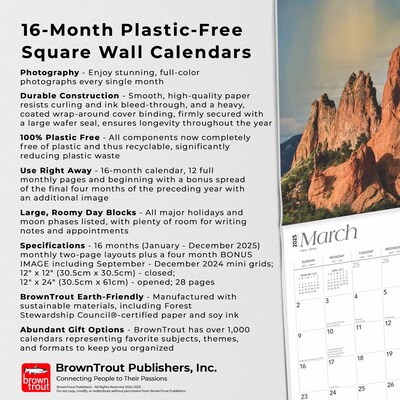 2025 BrownTrout Colorado Wild & Scenic 12" x 24" Monthly Square Wall Calendar (9781975474713)