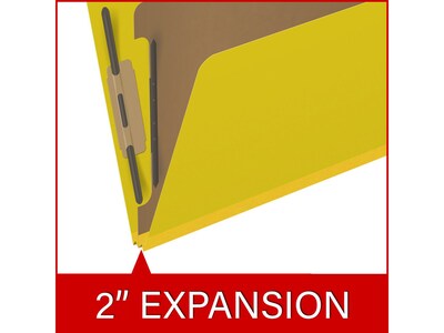 Medical Arts Press Pressboard Classification Folder, 1 Divider, 2" Expansion, Letter Size, Yellow, 10/Box (DV-T42-14-3YLW)