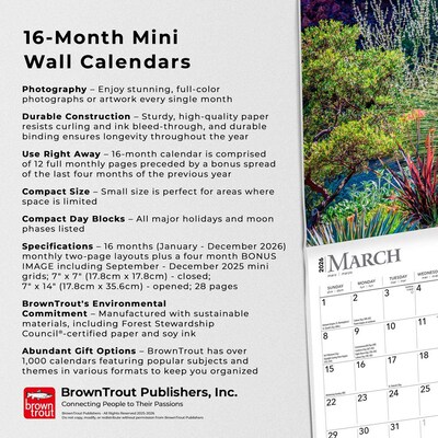 2026 BrownTrout Gardens 7" x 7" Monthly Wall Calendar (9798330703319)