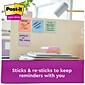 Post-it Recycled Super Sticky Notes, 3" x 3", Wanderlust Pastels Collection, 90 Sheet/Pad, 5 Pads/Pack (654-5SSNRP)