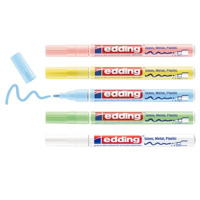 edding 751 Series Oil Based Gloss Paint Marker, Pastel Colors, 5/Pack (EDD47515099)
