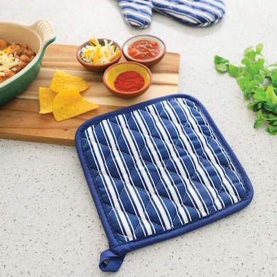 Better Houseware Striped Pot Holder, Blue (BTH1683B)