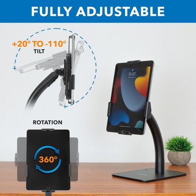 Mount-It! Adjustable Anti-Theft Tablet Countertop Kiosk Stand for 7.9"–11" Tablets, Black (MI-3871B)