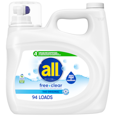 all free clear HE Liquid Laundry Detergent, 94 Loads, 118 oz. (20072613474633)