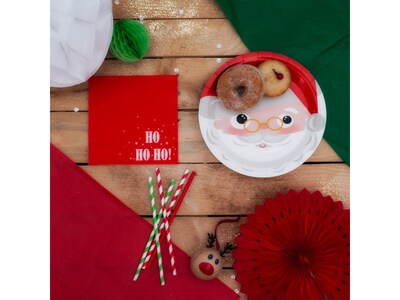 Pukka Party Santa Christmas Paper Plates, Red, 8/Pack (PTY554)