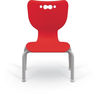MooreCo 10" Hierarchy Student Chair with 4 Legs, Red/Platinum Base (703673561853)