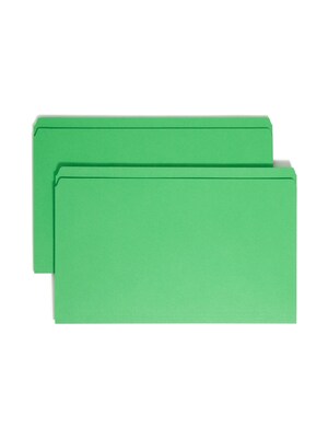 Smead File Folder, Reinforced Straight-Cut Tab, Legal Size, Green, 100/Box  (17110)