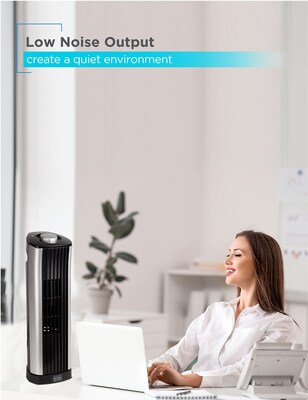 Black & Decker 14" Oscillating Tower Fan, 3-Speed, Black (BFT114)