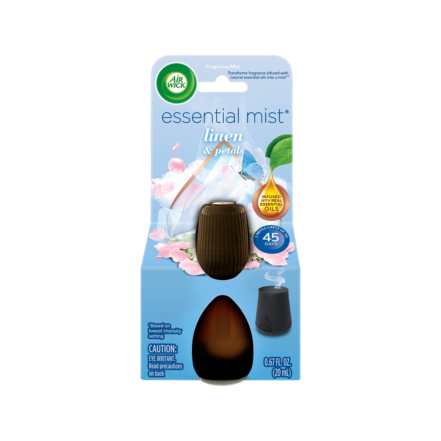 Air Wick Essential Mist Scented Oil Diffuser Refill, Linen & Petals, 0.67 Fl. Oz. (62338-02760)