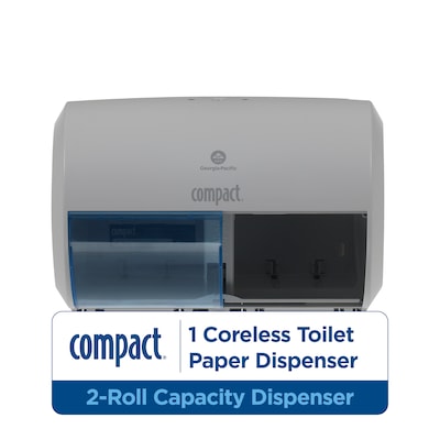Georgia-Pacific Compact 2-Roll Side-by-Side Coreless Toilet Paper Dispenser, Gray (56783A)