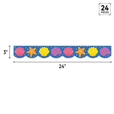 Creative Teaching Press EZ Border, Bulletin Board Border, 3" x 2', Sea Friends Seashells, 24/Pack, 3 Packs/Bundle (CTP11056-3)