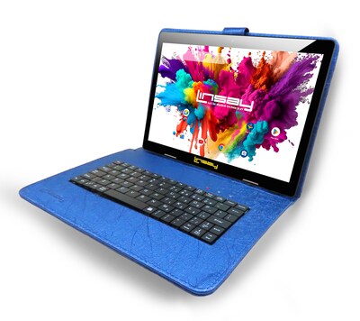 Linsay Octa Core 10.1 Tablet, 4GB RAM, 128GB Storage, Android 13, Bundled with Blue Keyboard Case,