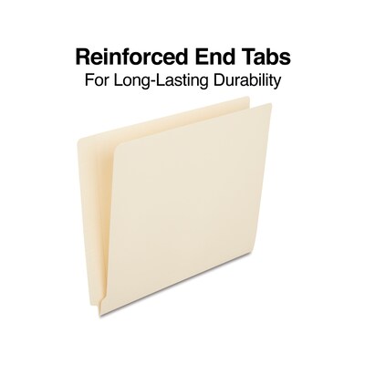 Staples® Reinforced End Tab File Folders, Straight Cut, Letter Size, Manila, 250/Box (TR56685)