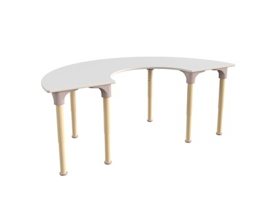 Flash Furniture Bright Beginnings Hercules 59" Semi-Circle Table, Height Adjustable, White/Beech (MK-ME088020-GG)