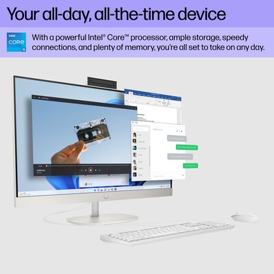 HP 27" All-in-One Desktop Computer, Intel Core  i5-1334U, 8GB RAM, 256GB SSD, Windows 11 Home