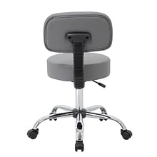 Boss Caressoft Armless Medical Stool w/Back Cushion, Gray (B245-GY)