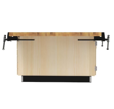 Diversified Woodcrafts 4-Station Workbench with 4 Vises, Light Hardwood, 32"H x 64"W x 54"D