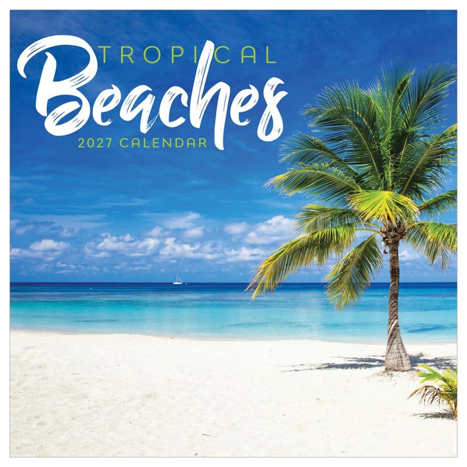 2027 TF Publishing Tropical Beaches 7 x 7 Monthly Wall Calendar, Multicolored (27-2012)