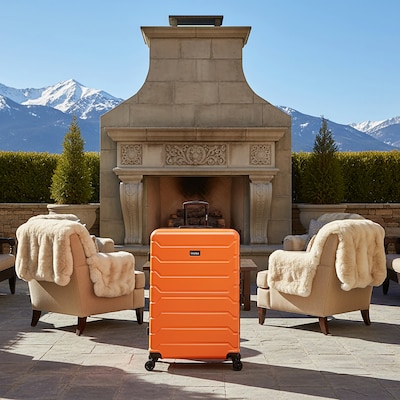 InUSA Trend 34.05" Hardside Suitcase, 4-Wheeled Spinner, TSA Checkpoint Friendly, Orange (IUTRE00XL-ORA)
